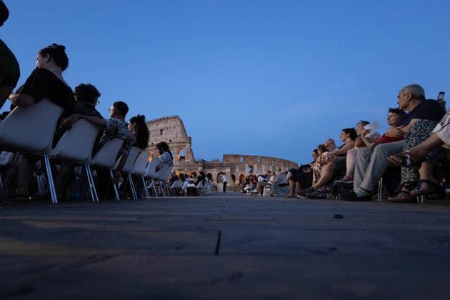 IPA86482396 - Opening of Quo Vadis?, the film festival in front of the Colosseum in Rome, organized by CSC Cineteca Nazionale and the Colosseum Archaeological Park  Copyright: xMatteoxNardonex xx 86482396