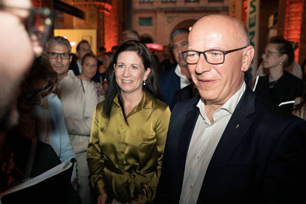 07.07.2026,Berlin, 24. Berliner Hoffest am Roten Rathaus, reg. Bürgermeister Kai Wegner (CDU) sowie Katharina Günther-Wünsch *** July 7, 2026, Berlin, 24th Berlin Courtyard Festival at the Red City Hall, Mayor Kai Wegner (CDU) and Katharina Günther Wünsch