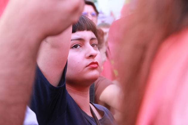 IZMIR, Türkiye July 7, 2026: Demonstrators march toward NATO s Allied Land Command (LANDCOM) headquarters in the Buca district of Ä°zmir during an anti-NATO protest organized by the NATO ya HayÄ±r Koordinasyonu (No to NATO Coordination), a coalition of left-wing political parties, trade unions and civil society organizations, ahead of the NATO Summit in Ankara, July 7, 2026. Police closed Mehmet Akif Avenue to traffic and deployed extensive security measures as protesters carried placards reading Trump, Netanyahu, you are not welcome and Yankee Go Home before delivering a public statement criticizing NATO and Turkish government policies outside the headquarters. Ä°zmir Türkiye Copyright: x xNagihanxÃ‡akÄ±rx xJNAxPressx