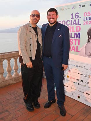 July 7, 2026, Vico Equense, Napoli, Italy: Marco D Amore and Giuseppe Alessio Nuzzo attend the 2026 Social Film Festival. Vico Equense Italy  - ZUMAs197 20260707_aaa_s197_224 Copyright: xAntoninoxD Espositox