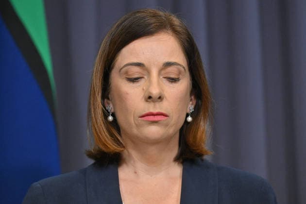ANIKA WELLS TELSTRA PRESSER, Minister for Communications Anika Wells at a press conference at Parliament House in Canberra, Wednesday, July 8, 2026. ( NO ARCHIVING CANBERRA AUSTRALIAN CAPITAL TERRITORY AUSTRALIA  Copyright: xMICKxTSIKASx 20260708153678463681