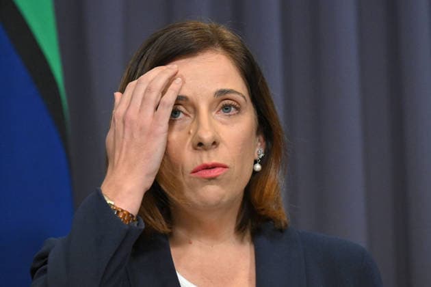 ANIKA WELLS TELSTRA PRESSER, Minister for Communications Anika Wells at a press conference at Parliament House in Canberra, Wednesday, July 8, 2026. ( NO ARCHIVING CANBERRA AUSTRALIAN CAPITAL TERRITORY AUSTRALIA  Copyright: xMICKxTSIKASx 20260708127554621720