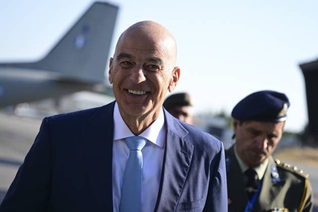 Greece s Defence Minister Nikos Dendias arrives Ankara for 36th NATO Summit ANKARA, TURKIYE - JULY 8: Greece s Defence Minister Nikos Dendias arrives at Esenboga Airport within the 36th NATO Heads of State and Government Summit in Ankara, Turkiye, on July 8, 2026 Mehmet Futsi Anadolu Ankara Turkey. Editorial use only. Please get in touch for any other usage.  Copyright: x2026xAnadoluxMehmetxFutsix