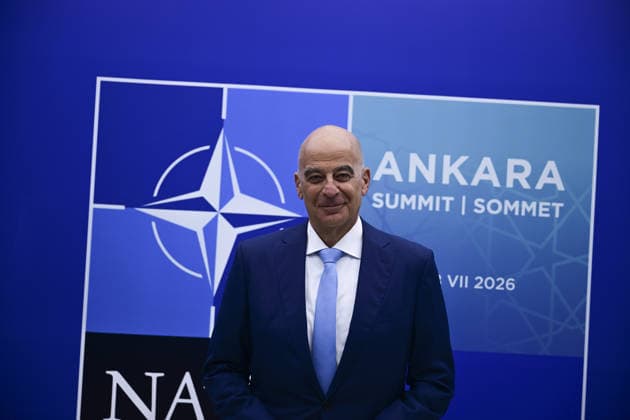 Greece s Defence Minister Nikos Dendias arrives Ankara for 36th NATO Summit ANKARA, TURKIYE - JULY 8: Greece s Defence Minister Nikos Dendias arrives at Esenboga Airport within the 36th NATO Heads of State and Government Summit in Ankara, Turkiye, on July 8, 2026 Mehmet Futsi Anadolu Ankara Turkey. Editorial use only. Please get in touch for any other usage.  Copyright: x2026xAnadoluxMehmetxFutsix