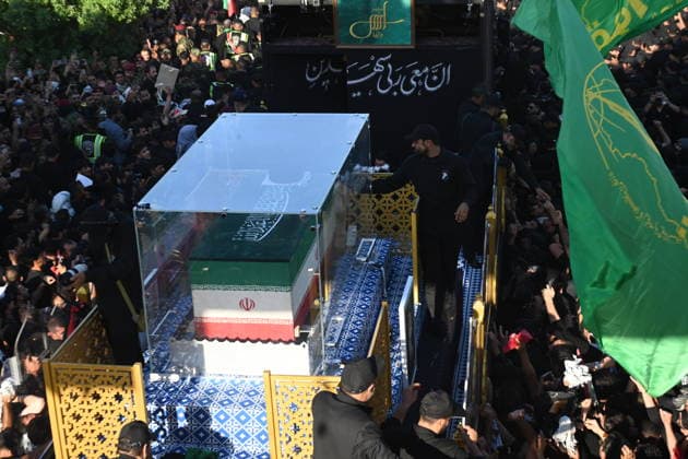 Massive Crowds gather in Najaf for Farewell Ceremony of slain Iranian supreme leader NAJAF, IRAQ - JULY 8: A massive crowd of mourners carrying various flags and posters fills the streets during a farewell ceremony for slain Iranian supreme leader Ali Khamenei, in Najaf, Iraq, on July 8, 2026. Khamenei lost his life following joint US-Israeli attacks. Starting from the early hours of the morning, thousands of people flooded the squares and avenues to take part in the funeral procession and pay their final respects. Haidar Mohammed Ali Anadolu Najaf Iraq. Editorial use only. Please get in touch for any other usage.  Copyright: x2026xAnadoluxHaidarxMohammedxAlix