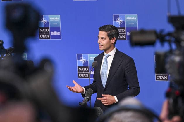 36th NATO Summit in Ankara ANKARA, TURKIYE - JULY 08: Dutch Prime Minister Rob Jetten makes a statement to the press ahead of the main session of the North Atlantic Council Meeting during the second day of the 36th NATO Heads of State and Government Summit in Ankara, Turkiye on July 08, 2026. Dogukan Keskinkilic Anadolu Ankara Turkey. Editorial use only. Please get in touch for any other usage.  Copyright: x2026xAnadoluxDogukanxKeskinkilicx