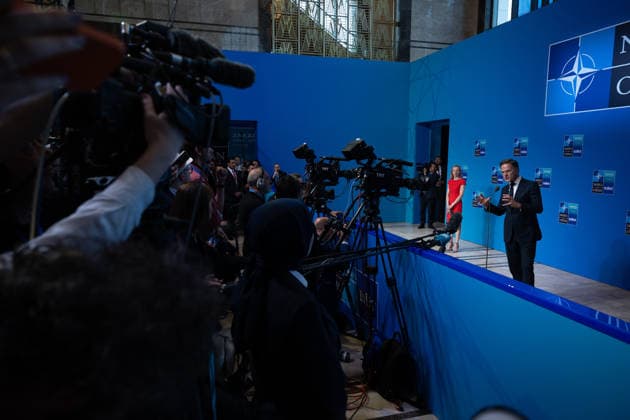 36th NATO Summit in Ankara ANKARA, TURKIYE - JULY 08: NATO Secretary General Mark Rutte makes a statement to the press ahead of the main session of the North Atlantic Council Meeting during the second day of the 36th NATO Heads of State and Government Summit in Ankara, Turkiye on July 08, 2026. Ozge Elif Kizil Anadolu Ankara Turkey. Editorial use only. Please get in touch for any other usage.  Copyright: x2026xAnadoluxOzgexElifxKizilx