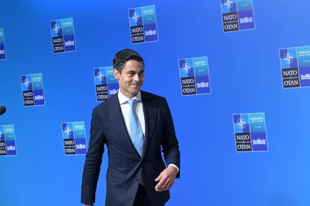 36th NATO Summit in Ankara ANKARA, TURKIYE - JULY 08: Dutch Prime Minister Rob Jetten makes a statement to the press ahead of the main session of the North Atlantic Council Meeting during the second day of the 36th NATO Heads of State and Government Summit in Ankara, Turkiye on July 08, 2026. Ozge Elif Kizil Anadolu Ankara Turkey. Editorial use only. Please get in touch for any other usage.  Copyright: x2026xAnadoluxOzgexElifxKizilx