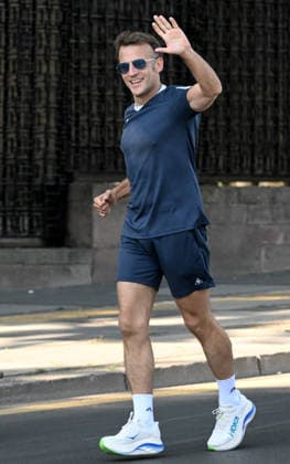 French President Macron goes for morning jog in Ankara ANKARA, TURKIYE - JULY 08: French President Emmanuel Macron goes for a morning jog in Ankara, Turkiye, where he arrived for the 36th NATO Heads of State and Government Summit on July 08, 2026. Gokhan Balci Anadolu Ankara Turkey. Editorial use only. Please get in touch for any other usage.  Copyright: x2026xAnadoluxGokhanxBalcix