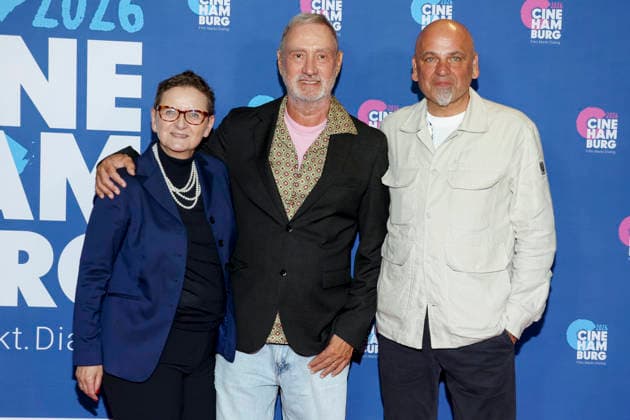 ABB EMMERICH- Christine Berg, Roland Emmerich, Peter Schauerte bei der Verleihung die Glaeserne Leinwand im Kino Cinemaxx in Hamburg am 07.07.2026 Hamburg Deutschland *** ABB EMMERICH Christine Berg, Roland Emmerich, and Peter Schauerte at the Glaeserne Leinwand awards ceremony at the Cinemaxx movie theater in Hamburg on July 7, 2026, Hamburg, Germany