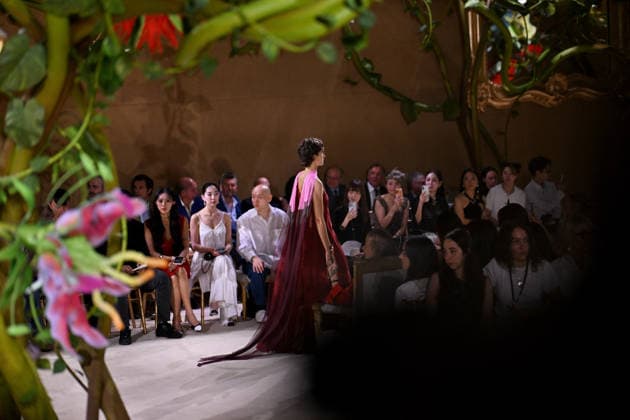 PFW - Chanel Runway A model walks the runway during the Chanel Haute Couture Fall Winter 2026 2027 show as part of Paris Fashion Week on July 07, 2026 in Paris, France. Photo by Franck Castel ABACAPRESS.COM Paris France  Copyright: xCastelxFranck ABACAx