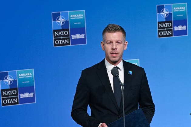 36th NATO Summit in Ankara ANKARA, TURKIYE - JULY 08: Hungarian Prime Minister Peter Magyar makes a statement to the press ahead of the main session of the North Atlantic Council Meeting during the second day of the 36th NATO Heads of State and Government Summit in Ankara, Turkiye on July 08, 2026. Dogukan Keskinkilic Anadolu Ankara Turkey. Editorial use only. Please get in touch for any other usage.  Copyright: x2026xAnadoluxDogukanxKeskinkilicx