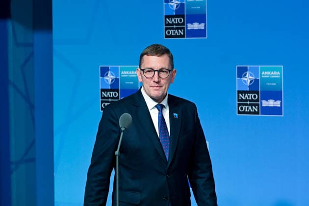 36th NATO Summit in Ankara ANKARA, TURKIYE - JULY 08: Estonian Prime Minister Kristen Michal makes a statement to the press ahead of the main session of the North Atlantic Council Meeting during the second day of the 36th NATO Heads of State and Government Summit in Ankara, Turkiye on July 08, 2026. Dogukan Keskinkilic Anadolu Ankara Turkey. Editorial use only. Please get in touch for any other usage.  Copyright: x2026xAnadoluxDogukanxKeskinkilicx
