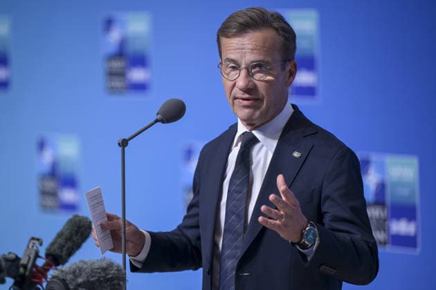36th NATO Summit in Ankara ANKARA, TURKIYE - JULY 8: Estonian Prime Minister Kristen Michal and Swedish Prime Minister Ulf Kristersson speak to press ahead of the main session of the North Atlantic Council Meeting, which brings together heads of state and government on the second day of the NATO Summit in Ankara, Turkiye, on July 8, 2026. Ozge Elif Kizil Anadolu Ankara Turkey. Editorial use only. Please get in touch for any other usage.  Copyright: x2026xAnadoluxOzgexElifxKizilx