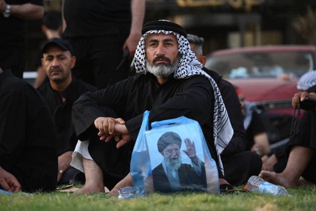 Massive Crowds gather in Najaf for Farewell Ceremony of slain Iranian supreme leader NAJAF, IRAQ - JULY 8: A massive crowd of mourners carrying various flags and posters fills the streets during a farewell ceremony for slain Iranian supreme leader Ali Khamenei, in Najaf, Iraq, on July 8, 2026. Khamenei lost his life following joint US-Israeli attacks. Starting from the early hours of the morning, thousands of people flooded the squares and avenues to take part in the funeral procession and pay their final respects. Haidar Mohammed Ali Anadolu Najaf Iraq. Editorial use only. Please get in touch for any other usage.  Copyright: x2026xAnadoluxHaidarxMohammedxAlix