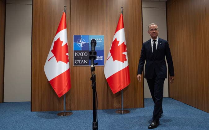 July 8, 2026, Ankara, Turkey: Prime Minister Mark Carney arrives for a media availability at the NATO Summit in Ankara, Turkey, Wednesday, July 8, 2026. Ankara Turkey  - ZUMAc35_ 20260708_zaf_c35_003 Copyright: xAdrianxWyldx