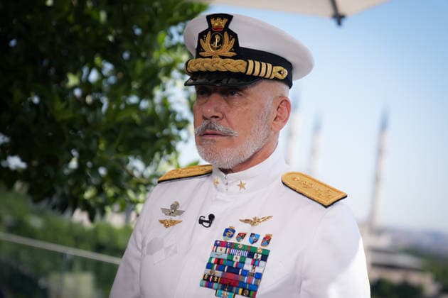 36th NATO Summit in Ankara ANKARA, TURKIYE - JULY 8: Chair of the NATO Military Committee Admiral Giuseppe Cavo Dragone visits the International Media Center established at the Presidential Nation’s Library after arriving at the Presidential Complex to attend the 36th NATO Heads of State and Government Summit in Ankara, Turkiye, on July 8, 2026. Ahmet Serdar Eser Anadolu Ankara Turkey. Editorial use only. Please get in touch for any other usage.  Copyright: x2026xAnadoluxAhmetxSerdarxEserx