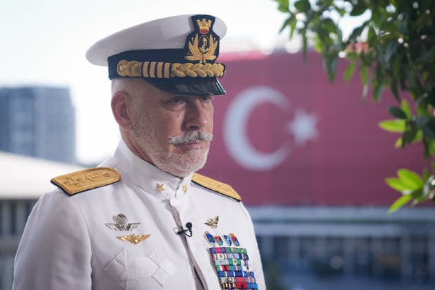 36th NATO Summit in Ankara ANKARA, TURKIYE - JULY 8: Chair of the NATO Military Committee Admiral Giuseppe Cavo Dragone visits the International Media Center established at the Presidential Nation’s Library after arriving at the Presidential Complex to attend the 36th NATO Heads of State and Government Summit in Ankara, Turkiye, on July 8, 2026. Ahmet Serdar Eser Anadolu Ankara Turkey. Editorial use only. Please get in touch for any other usage.  Copyright: x2026xAnadoluxAhmetxSerdarxEserx