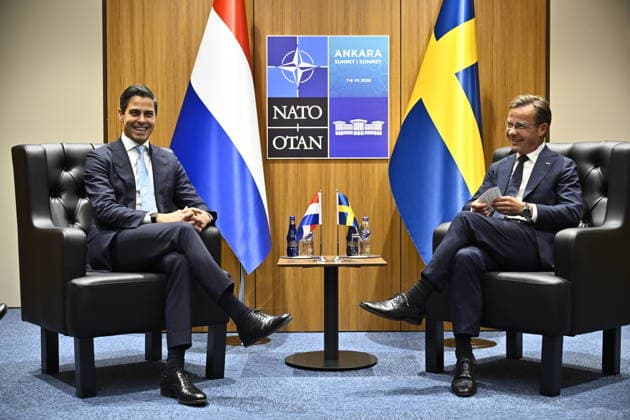 ANKARA, TURKIET 20260708 Nederländernas premiärminister Rob Jetten med Sveriges statsminister Ulf Kristersson (M) under Nato-toppmötet i Ankara, Turkiet. ANKARA TURKIET x10430x *** ANKARA, TURKEY 20260708 Dutch Prime Minister Rob Jetten with Swedish Prime Minister Ulf Kristersson M during the NATO summit in Ankara, Turkey ANKARA TURKEY x10430x  Copyright: xChristinexOlsson TTx NATO-TOPPMÖTE ANKARA 2026 QdND6SdbTH0