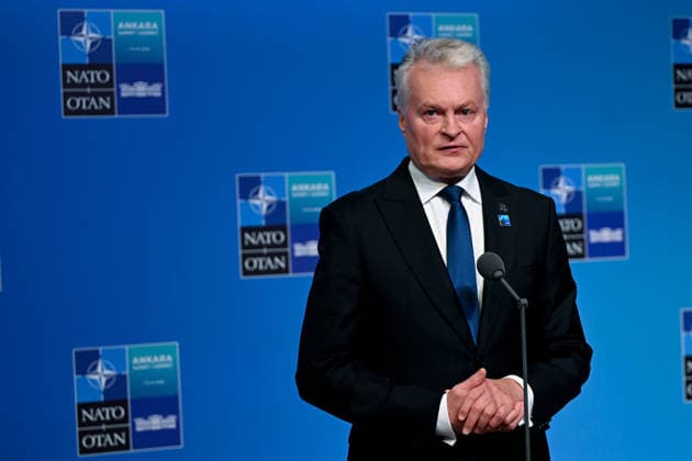 36th NATO Summit in Ankara ANKARA, TURKIYE - JULY 08: Lithuania President Gitanas Nauseda makes a statement to the press ahead of the main session of the North Atlantic Council Meeting during the second day of the 36th NATO Heads of State and Government Summit in Ankara, Turkiye on July 08, 2026. Dogukan Keskinkilic Anadolu Ankara Turkey. Editorial use only. Please get in touch for any other usage.  Copyright: x2026xAnadoluxDogukanxKeskinkilicx