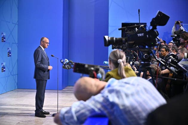 ANKARA, TURKIET 20260708 Tysklands förbundskansler Friedrich Merz talar under Nato-toppmötet i Ankara, Turkiet. ANKARA TURKIET x10430x *** ANKARA, TURKEY 20260708 German Chancellor Friedrich Merz speaks during the NATO summit in Ankara, Turkey ANKARA TURKEY x10430x  Copyright: xChristinexOlsson TTx NATO-TOPPMÖTE ANKARA 2026 veg7hbiLcr8