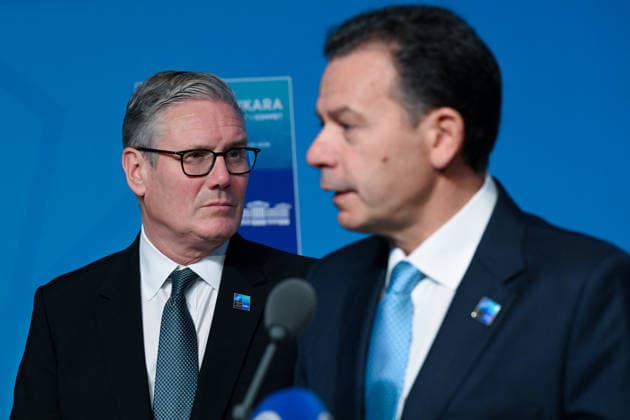 36th NATO Summit in Ankara ANKARA, TURKIYE - JULY 08: British Prime Minister Keir Starmer and Portuguese Prime Minister Luis Montenegro make a statement to the press ahead of the main session of the North Atlantic Council Meeting during the second day of the 36th NATO Heads of State and Government Summit in Ankara, Turkiye on July 08, 2026. Dogukan Keskinkilic Anadolu Ankara Turkey. Editorial use only. Please get in touch for any other usage.  Copyright: x2026xAnadoluxDogukanxKeskinkilicx