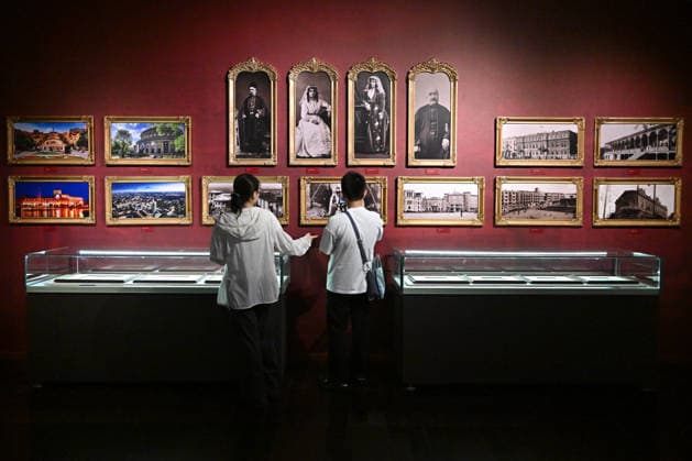 TAIYUAN, CHINA - JULY 08: Visitors view 19th-century historical photographs from Armenia at the Shanxi Museum on July 8, 2026 in Taiyuan, Shanxi Province of China. The exhibition Land of Noah: Masterpieces from the Yerevan History Museum features 134 sets of artifacts including traditional costumes, silverware, musical instruments, carpets, embroidery, oil paintings and pottery.  Copyright: xChinaxNewsxServicex 111653053331