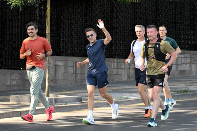 French President Macron goes for morning jog ahead of NATO summit in Ankara ANKARA, TURKIYE - JULY 08: French President Emmanuel Macron goes for a morning jog in Ankara, Turkiye, where he arrived for the 36th NATO Heads of State and Government Summit on July 08, 2026. Gokhan Balci Anadolu Ankara Turkey. Editorial use only. Please get in touch for any other usage.  Copyright: x2026xAnadoluxGokhanxBalcix