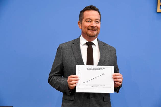 ABB BPK- Ulrich Peter Uli Groetsch, Polizeibeauftragter des Bundes beim Deutschen Bundestag bei der Veroeffentlichung des Bericht Vorstellun Bericht des Polizeibeauftragten des Bundes beim Deutschen Bundestag auf der BPK Bundespressekonferenz am 08.07.2026 in Berlin Berlin Deutschland *** ABB BPK Ulrich Peter Uli Groetsch, Federal Police Commissioner to the German Bundestag, at the presentation of the report by the Federal Police Commissioner to the German Bundestag at the BPK Federal Press Conference on July 8, 2026, in Berlin, Germany