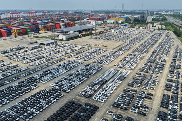 Nanjing Port Exported Vehicles Exported vehicles parked at Nanjing Port in Nanjing City, Jiangsu Province, China on July 8, 2026. Nanjing Jiangsu China  Copyright: xCFOTOx i1783528581117