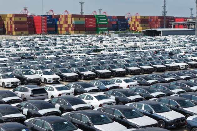 Nanjing Port Exported Vehicles Exported vehicles parked at Nanjing Port in Nanjing City, Jiangsu Province, China on July 8, 2026. Nanjing Jiangsu China  Copyright: xCFOTOx i1783528582878