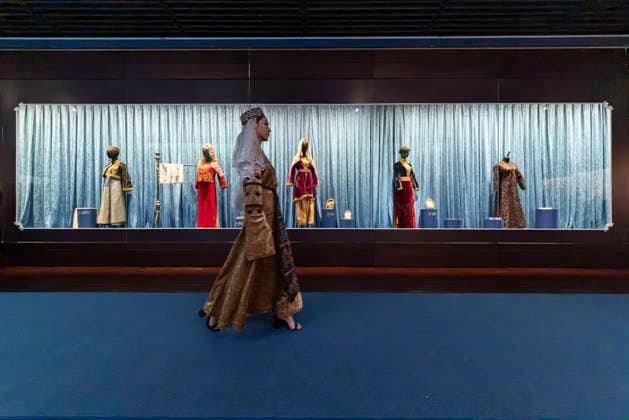 TAIYUAN, CHINA - JULY 08: A visitor views exhibits during the Land of Noah exhibition featuring 134 sets of historical artifacts from the Yerevan History Museum in Armenia on July 8, 2026 in Taiyuan, Shanxi Province of China. The display includes traditional costumes, silverware, musical instruments, carpets, embroidery, oil paintings and pottery.  Copyright: xVCGx 111653071863