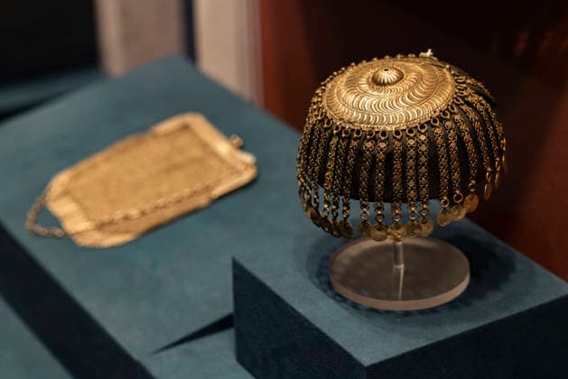 TAIYUAN, CHINA - JULY 08: A visitor views artifacts during the exhibition Land of Noah: Masterpieces from the Yerevan History Museum of Armenia at Shanxi Museum on July 8, 2026 in Taiyuan, Shanxi Province of China. The exhibition features 134 sets of precious artifacts including traditional costumes, silverware, musical instruments, carpets, embroidery, oil paintings and pottery.  Copyright: xVCGx 111653071823