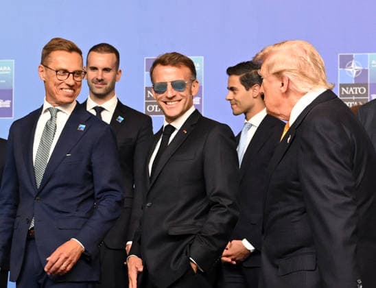 36th NATO Summit in Ankara ANKARA, TURKIYE - JULY 08: US President Donald Trump and French President Emmanuel Macron pose with other heads of state and government for a family photo during the 36th NATO Heads of State and Government Summit held at the Presidential Complex in Ankara, Turkiye on July 08, 2026. Mehmet Ali Ozcan Anadolu Ankara Turkey. Editorial use only. Please get in touch for any other usage.  Copyright: x2026xAnadoluxMehmetxAlixOzcanx