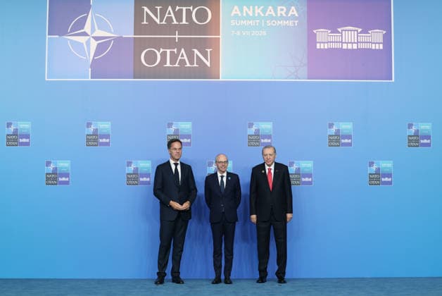 36th NATO Summit in Ankara ANKARA, TURKIYE - JULY 8: (----EDITORIAL USE ONLY MANDATORY CREDIT - TURKISH PRESIDENCY MURAT KULA HANDOUT - NO MARKETING NO ADVERTISING CAMPAIGNS - DISTRIBUTED AS A SERVICE TO CLIENTS----) Turkish President Recep Tayyip Erdogan and NATO Secretary General Mark Rutte welcome Luxembourg Prime Minister Luc Frieden ahead of the North Atlantic Council meeting, held as part of the 36th NATO Summit of Heads of State and Government in Ankara, Turkiye, on July 8, 2026. TUR Presidency Murat Kula Anadolu Ankara Turkey. Editorial use only. Please get in touch for any other usage.  Copyright: x2026xAnadoluxTURxPresidencyx xMuratxKulax