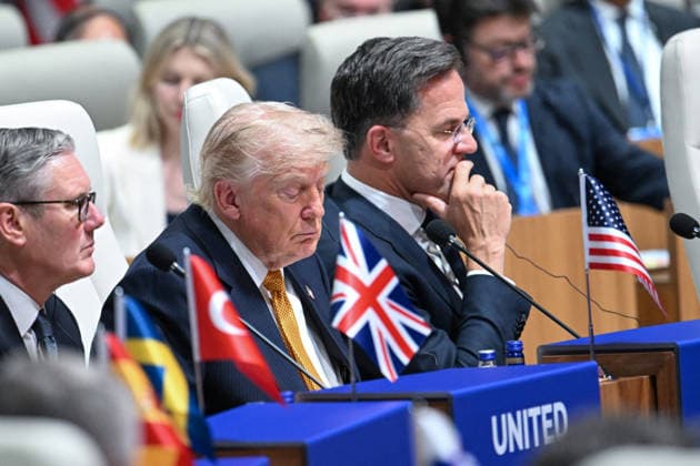 NATO Leaders Summit - North Atlantic Council Meeting - Ankara President Donal Trump and Secretary General Mark Rutte attending North Atlantic Council Meeting during the second day of the 36th NATO Heads of State and Government Summit in Ankara, Turkiye on July 8, 2026. Photo by Alaxis Jumeau ABACAPRESS.COM Ankara Turkey  Copyright: xJumeauxAlexis ABACAx