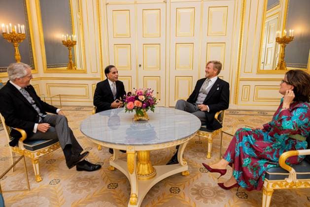 Den Haag, The Netherlands, 2026-07-08 10:21:29 THE HAGUE, 08-07-2026, Noordeinde Palace. King Willem Alexander receives the Ambassador of the People s Republic of Bangladesh, His Excellency Faiyaz Murshid Kazi, at Noordeinde Palace in The Hague for the presentation of their credentials. PHOTO: NLBeeld POOL Wesley de Wit Credit: NL Beeld Patrick van Emst  Copyright: xx x