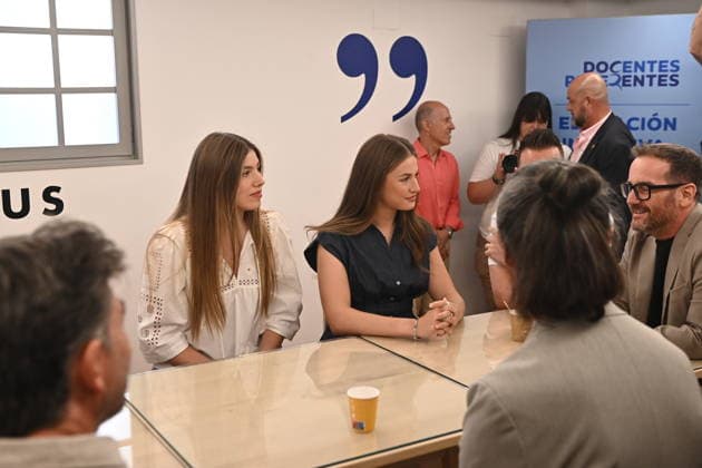 Infanta Sofía Visits the Monastery of Cogullada Infanta Sofía (1st from left) and Princess Leonor (2nd from left) during a visit to one of the educational activities at the Monastery of Cogullada on July 8, 2026, in Zaragoza, Aragon, Spain. This afternoon, the Infanta will present the first edition of the Ibercaja Foundation’s Exemplary Educators grants, marking the foundation’s 150th anniversary, during which five teachers will be recognized for their excellence in educational leadership, sustainability, inclusion, educational research, and comprehensive health education. JULY 8, 2026 INFANTA EDUCATION TEACHING Ramó Zaragoza, Aragon Zaragoza, Aragon, Spain  Copyright: xRamonxCometx 7653398