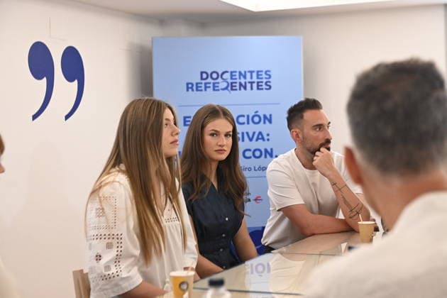Infanta Sofía Visits the Monastery of Cogullada Infanta Sofía (1st from left) and Princess Leonor (2nd from left) during a visit to one of the educational activities at the Monastery of Cogullada on July 8, 2026, in Zaragoza, Aragon, Spain. This afternoon, the Infanta will present the first edition of the Ibercaja Foundation’s Exemplary Educators grants, marking the foundation’s 150th anniversary, during which five teachers will be recognized for their excellence in educational leadership, sustainability, inclusion, educational research, and comprehensive health education. JULY 8, 2026 INFANTA EDUCATION TEACHING Ramó Zaragoza, Aragon Zaragoza, Aragon, Spain  Copyright: xRamonxCometx 7653394