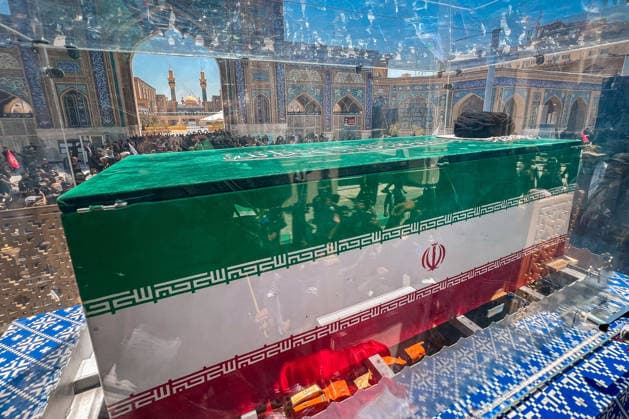 Farewell ceremony held for Iran s former leader Ali Khamenei in Najaf NAJAF, IRAQ - JULY 8: (----EDITORIAL USE ONLY MANDATORY CREDIT - IRANIAN LEADER PRESS OFFICE HANDOUT - NO MARKETING NO ADVERTISING CAMPAIGNS - DISTRIBUTED AS A SERVICE TO CLIENTS----) Large crowds carrying flags and posters attend the farewell ceremony held for former Iranian leader Ali Khamenei, who was killed in U.S.-Israeli attacks as in Najaf, Iran on July 8, 2026. The coffins of Khamenei and his family members are transported through the crowd in a specially designed truck after the Imam Reza Shrine before being brought to the Imam Ali Shrine. Iranian Leader Press Office Handout Anadolu Najaf Iraq. Editorial use only. Please get in touch for any other usage.  Copyright: x2026xAnadoluxIranianxLeaderxPressxOffice Handoutx