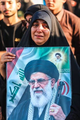 Farewell ceremony held for Iran s former leader Ali Khamenei in Najaf NAJAF, IRAQ - JULY 8: (----EDITORIAL USE ONLY MANDATORY CREDIT - IRANIAN LEADER PRESS OFFICE HANDOUT - NO MARKETING NO ADVERTISING CAMPAIGNS - DISTRIBUTED AS A SERVICE TO CLIENTS----) Large crowds carrying flags and posters attend the farewell ceremony held for former Iranian leader Ali Khamenei, who was killed in U.S.-Israeli attacks as in Najaf, Iran on July 8, 2026. The coffins of Khamenei and his family members are transported through the crowd in a specially designed truck after the Imam Reza Shrine before being brought to the Imam Ali Shrine. Iranian Leader Press Office Handout Anadolu Najaf Iraq. Editorial use only. Please get in touch for any other usage.  Copyright: x2026xAnadoluxIranianxLeaderxPressxOffice Handoutx