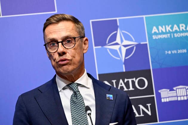 LKS 20260708 Finnish President Alexander Stubb meets with Finnish press after the 36th NATO Heads of State and Government Summit in Ankara, Turkey, on July 8, 2026. - EMMI KORHONEN Ankara Turkey  Copyright: xEmmixKorhonenx vBB1EOQvZxo