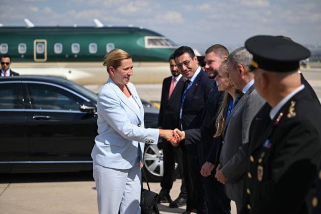 36th NATO Summit in Ankara ANKARA, TURKIYE - JULY 8: Danish Prime Minister Mette Frederiksen departs from Ankara Airport following the 36th NATO Heads of State and Government Summit in Ankara, Turkiye, on July 8, 2026. Muhammed Abdullah Kurtar Anadolu Ankara Turkey. Editorial use only. Please get in touch for any other usage.  Copyright: x2026xAnadoluxMuhammedxAbdullahxKurtarx