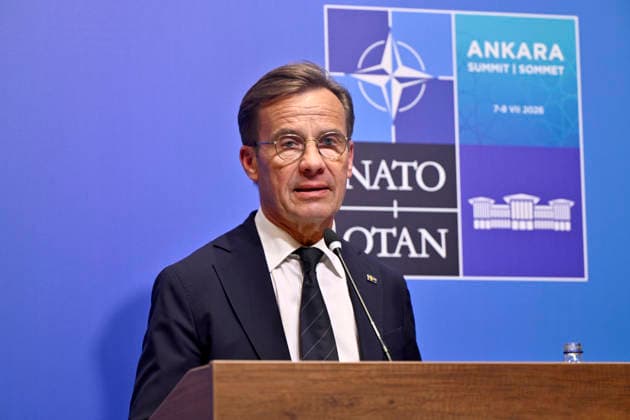 ANKARA, TURKIET 20260708 Statsminister Ulf Kristersson (M) haller presskonferens under Nato-toppmötet i Ankara, Turkiet. ANKARA TURKIET x10430x *** ANKARA, TURKEY 20260708 Prime Minister Ulf Kristersson holds a press conference during the NATO summit in Ankara, Turkey ANKARA TURKEY x10430x  Copyright: xChristinexOlsson TTx NATO-TOPPMÖTE ANKARA 2026 QbqshkaB26Q