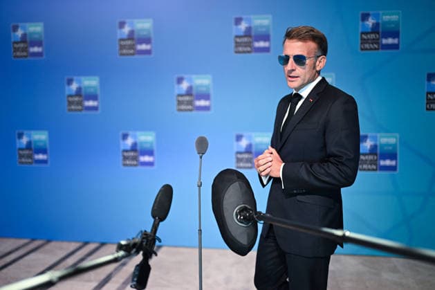 NATO Leaders Summit - President Macron Speaks To The Press France s President Emmanuel Macron speaks to the press during a NATO Summit at Bestepe Presidential Compound in Ankara, Turkey, July 8, 2026. The summit comes at a fraught time for the 77-year-old transatlantic alliance, with the US President demanding members make good on a pledge to ramp up defence spending as Washington takes a step back from Europe. Photo by Alexis Jumeau ABACAPRESS.COM Paris France  Copyright: xJumeauxAlexis ABACAx