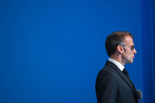 NATO Leaders Summit - President Macron Speaks To The Press France s President Emmanuel Macron speaks to the press during a NATO Summit at Bestepe Presidential Compound in Ankara, Turkey, July 8, 2026. The summit comes at a fraught time for the 77-year-old transatlantic alliance, with the US President demanding members make good on a pledge to ramp up defence spending as Washington takes a step back from Europe. Photo by Alexis Jumeau ABACAPRESS.COM Paris France  Copyright: xJumeauxAlexis ABACAx