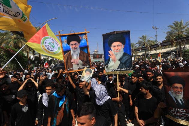 Farewell ceremony for Iran s former leader Khamenei in Karbala KARBALA, IRAQ - JULY 08: Thousands of people carrying posters of Iran s former Supreme Leader Ali Khamenei and flags gather near the Imam Hussein Shrine in Karbala, Iraq, to attend the farewell ceremony for Khamenei, who was killed in the U.S.-Israeli attacks, on July 8, 2026. Murtadha Al-Sudani Anadolu Karbala Iraq. Editorial use only. Please get in touch for any other usage.  Copyright: x2026xAnadoluxMurtadhaxAl-Sudanix