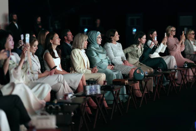 Turkish First Lady Emine Erdogan hosts spouses of leaders ANKARA, TURKIYE - JULY 8: (----EDITORIAL USE ONLY - MANDATORY CREDIT - TURKISH PRESIDENCY MUSTAFA KAMACI HANDOUT - NO MARKETING NO ADVERTISING CAMPAIGNS - DISTRIBUTED AS A SERVICE TO CLIENTS----) Turkish First Lady Emine Erdogan hosts spouses of heads of state and government attending the 36th NATO Heads of State and Government Summit at Cankaya Mansion in Ankara, Turkiye, on July 8, 2026. Turkish Presidency Mustafa Kamaci Handout Anadolu Ankara Turkey. Editorial use only. Please get in touch for any other usage.  Copyright: x2026xAnadoluxTurkishxPresidencyx xMustafaxKamacix xHandoutx
