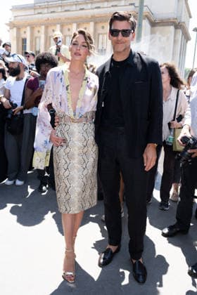 PFW - Elie Saab Arrivals Olivia Palermo and Johannes Huebl attending the Elie Saab Haute Couture Fall Winter 2026 2027 show as part of Paris Fashion Week in Paris, France on July 08, 2026. Photo by Laurent Zabulon ABACAPRESS.COM  Copyright: xZabulonxLaurent ABACAx