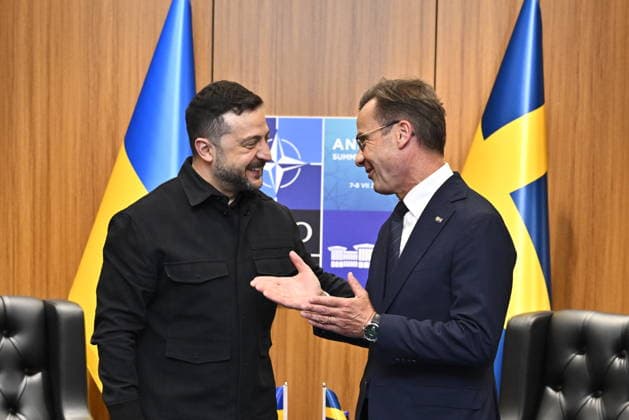 ANKARA, TURKIET 20260708 Statsminister Ulf Kristersson (M) träffar Ukrainas president Volodymyr Zelenskyj under Nato-toppmötet i Ankara, Turkiet. ANKARA TURKIET x10430x *** ANKARA, TURKEY 20260708 Prime Minister Ulf Kristersson (M) meets with Ukrainian President Volodymyr Zelenskyy during the NATO summit in Ankara, Turkey ANKARA TURKEY x10430x  Copyright: xChristinexOlsson TTx NATO-TOPPMÖTE ANKARA 2026 wmSPC73gUNw